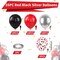 Red Black Silver Balloons, Red and Black Balloons Black Red Silver Balloon, Black Red Confetti Balloon for for Super Spider Hero Man Theme Birthday Baby Shower Wedding Race Car Party Decorations